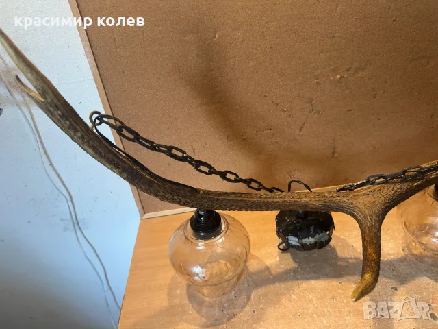 стар немски абажур от еленови рога, снимка 3 - Антикварни и старинни предмети - 55728751