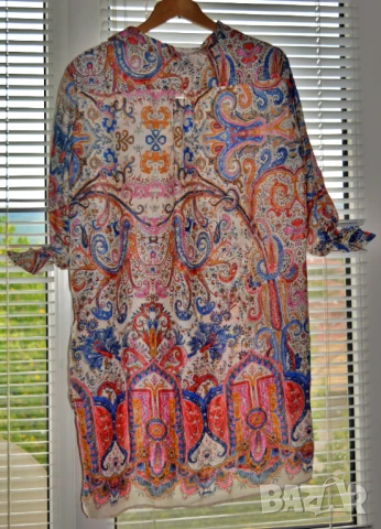 👚 Дамска дълга лятна риза/туника с ярки цветове; Zara; 4XL÷6XL, снимка 3 - Ризи - 41906250