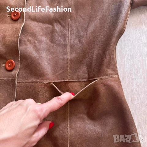 Кожено яке BIBA Pariscop с 2 копчета, кафяво размер M, снимка 8 - Якета - 52288016