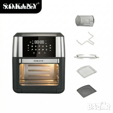 Фурна еър фрайър Sokany 12L 1800W, снимка 4 - Фритюрници - 54237324