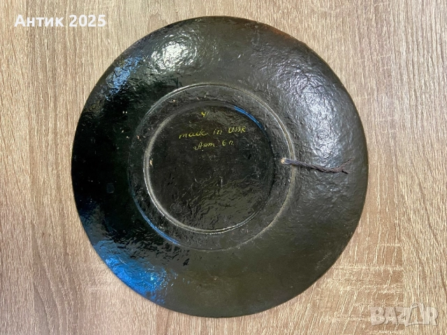 Винтидж декоративно пано „Петриковска роспис“, СССР, ръчна изработка, снимка 3 - Антикварни и старинни предмети - 52865880