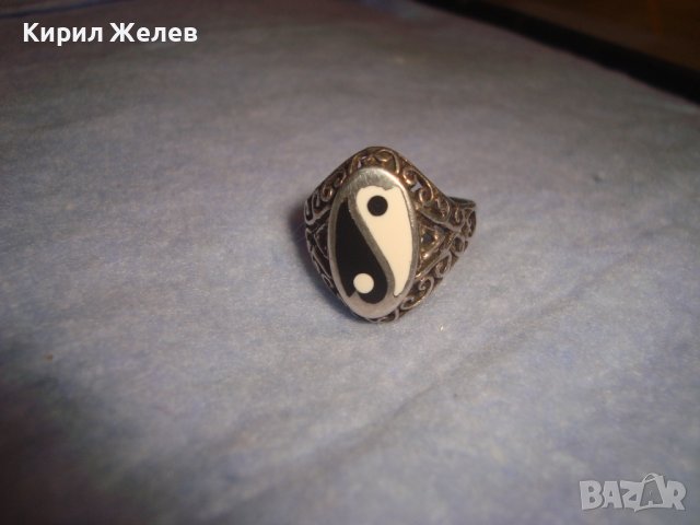 ИН и ЯН МАРКОВ ВИНТИДЖ СРЕБЪРЕН ЕМАЙЛИРАН АЖУРЕН ПРЪСТЕН СРЕБРО 925 МАЙСТОРСКА ИЗРАБОТКА 28758, снимка 5 - Пръстени - 37277371