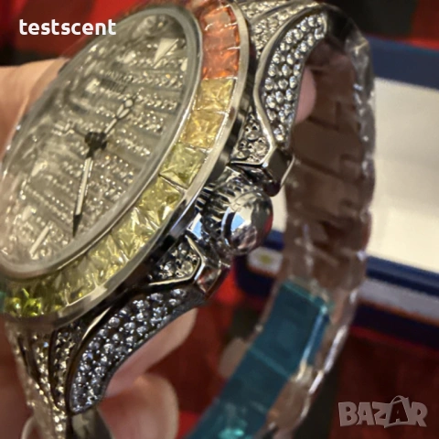 Луксозен мъжки часовник Montres Prestige Eclat X Invicta Men's Watch - 42mm, Silver / Rainbow дъга, снимка 3 - Мъжки - 53918466