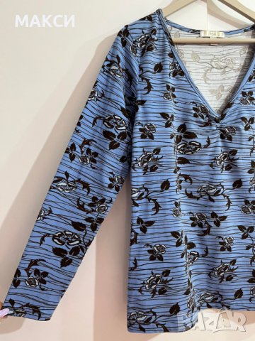 Макси много мека и силно еластична блузка в модерен флорален десен, снимка 2 - Блузи с дълъг ръкав и пуловери - 40057750