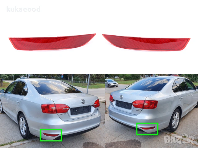 Рефлектор за задна броня на VW Jetta A6, снимка 3 - Части - 54106609