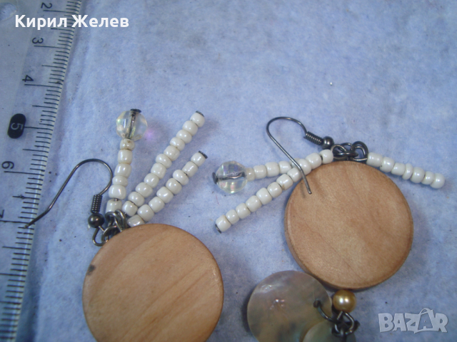 ПЕРЛИ СЕДЕФ МЪНИСТА ЧАЕНО ДЪРВО МЕСИНГ - КРАСИВИ ХЕНД-МЕЙД АРТ ОБЕЦИ 9889, снимка 8 - Обеци - 36524977