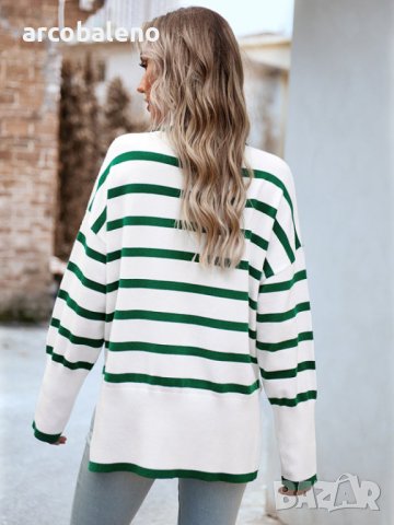Нов дамски ежедневен плетен пуловер с кръгло деколте и дълъг ръкав, 5цвята, снимка 7 - Блузи с дълъг ръкав и пуловери - 44168489