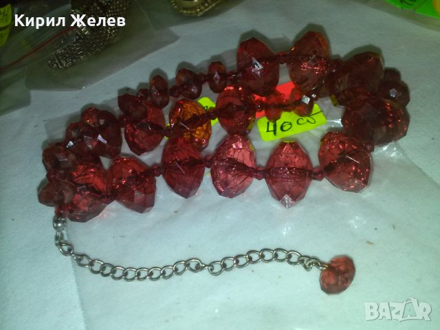 ФАСЕТИРАН ВИНТИДЖ ГЕРДАН ЧЕРВЕН КОЛИЕ 13831, снимка 5 - Колиета, медальони, синджири - 29614490