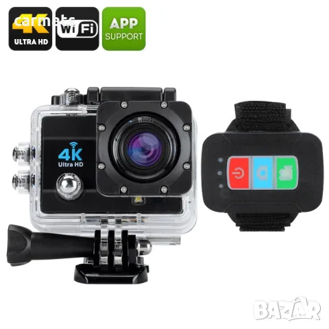 Спортна екшън камера с Wi-Fi, 60fps 4K Ultra HD - с дистанционно управление