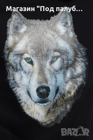 Нов мъжки суичър с трансферен печат Вълк със сини очи, Серия вълци, снимка 13 - Суичъри - 27757213