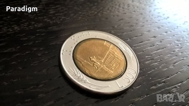 Монета - Италия - 500 лири | 1989г.