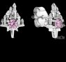 Дизайнерски модел обеци замъци white,pink/нови, снимка 1 - Колиета, медальони, синджири - 42738868