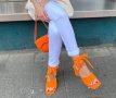Сандали на ток - оранжеви - HL100, снимка 2