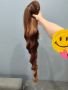 Дълга омбре перука с бретон висококачествен косъм, снимка 1 - Аксесоари за коса - 44526532