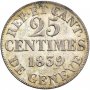 Монета Швейцария 25 Сантима 1839 г. Кантон Женева