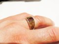 стар мъжки сребърен пръстен с червен камък и тугра, турски пръстен, снимка 3