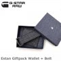 Нов комплект G star Estan Giftpack Wallet + Belt колан и портфейл деним