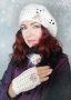 Ръчно плетена дамска топла барета в бяло, снимка 2