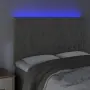 vidaXL LED горна табла за легло, светлосива, 160x7x118/128 см, кадифе, снимка 3