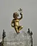 Уникален античен френски сервиз за ликьор „Наполеон III" — кристално буре с херувим и 6 чаши., снимка 2
