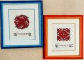 Ръчно бродирана Шевица елбетица bulgarian embroidery в рамка за подарък учител лекар приятел