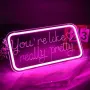 Нов Неонов знак You're Like Really Pretty 3D LED светлина за декор стая , снимка 2