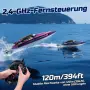 RC лодка за деца 2.4GHz LED водоустойчива непотъваема 40 мин игра – Лилаво, снимка 2