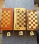 Шахове и табли с фигури изработени: едната изцяло от дърво., снимка 1