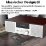 Ретро микро Hi-Fi Стерео система HANLIM HL-816 40W RMS/CD/FM/Bluetooth/USB/AUX,сребро/дърво, снимка 4