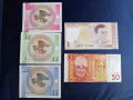Лот 5 банкноти Киргизстан 1,5,10 тийн и 1 и 50 сом, снимка 1 - Нумизматика и бонистика - 34163122
