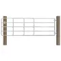 vidaXL Оградна порта, 5 пръта, стомана, (150-400)x90 см, сребриста, снимка 2