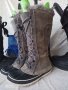 КАТО НОВИ  водоустойчиви апрески SOREL® Snow Boots original, 35 - 36 топли боти,100% естествена кожа