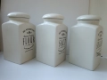 3 броя големи порцеланови буркани за брашно, сол, захар , снимка 2