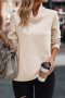 Дамска капитонирана блуза в бежово с висока яка и голям джоб, снимка 1 - Блузи с дълъг ръкав и пуловери - 44634436