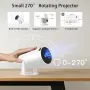 Нов HD мини проектор 1080P 4K WiFi Bluetooth 260 ANSI 200" въртяща стойка, снимка 3