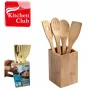 Екологичен комплект бамбукови кухненски прибори с поставка, снимка 4