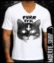 Тениска с щампа PURR EVIL CAT