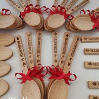 гравирани дървени лъжички подаръчета за гостите на бебешка погача , снимка 5 - Други - 44167304