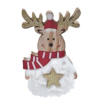 3 броя Дървени коледни фигурки за Коледна украса, XMAS, Снежен човек и Елен, снимка 5 - Декорация за дома - 42704551
