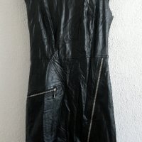 Черна кожена рокля/сукман, снимка 1 - Рокли - 30223694