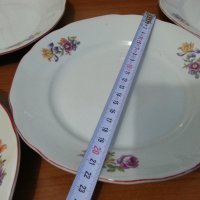 Стар български порцелан чинии плитки за основно , снимка 2 - Антикварни и старинни предмети - 37693515