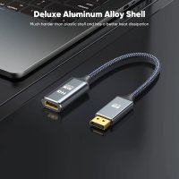 4K DP DisplayPort към HDMI мъжки към женски преобразувател, позлатен, 30 см, снимка 5 - Кабели и адаптери - 39260478