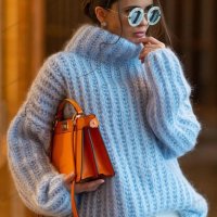 Дамски модерен нов пухкав пуловер с дълъг ръкав, 4цвята - 023 , снимка 8 - Блузи с дълъг ръкав и пуловери - 42843370