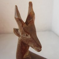 антилопа газела дървена фигура дърворезба, снимка 3 - Статуетки - 29592030