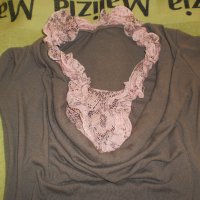 Дамска блуза трико и дантела, размер М, снимка 3 - Блузи с дълъг ръкав и пуловери - 37890730
