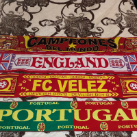 Везани футболни шалове на Англия, Испания, Португалия, Вележ Мостар, снимка 1 - Футбол - 44719898