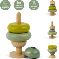Комплект дървени играчки Монтесори Little Log 3 в 1, над 1 година, снимка 3 - Образователни игри - 42328780