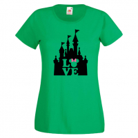 Дамска тениска Minnie Love Disney Castle Подарък,Изненада,Рожден ден,, снимка 3 - Тениски - 36530274