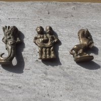 Миниатюрни бронзови фигурки 3 броя - лот 3, снимка 2 - Антикварни и старинни предмети - 44603736