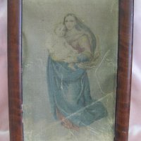 19 век Картина върху платно Мадона, снимка 1 - Антикварни и старинни предмети - 31680317